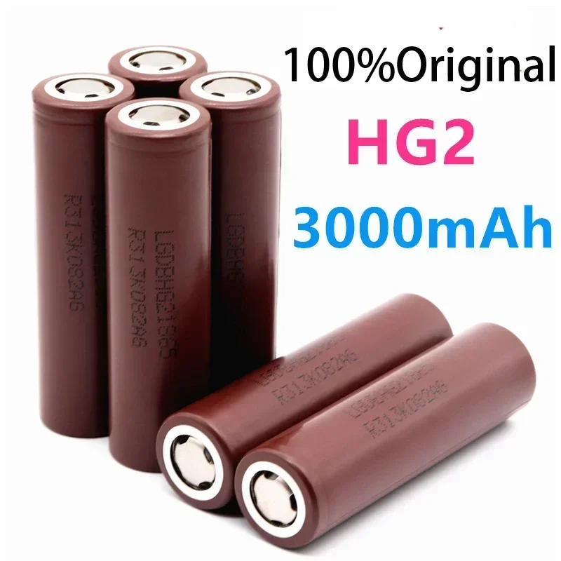 100% Originalna baterija baterija baterija baterija baterija velikog kapaciteta HG2 18650 3000mah za snage HG2 S visokim pražnjenja I velike udara