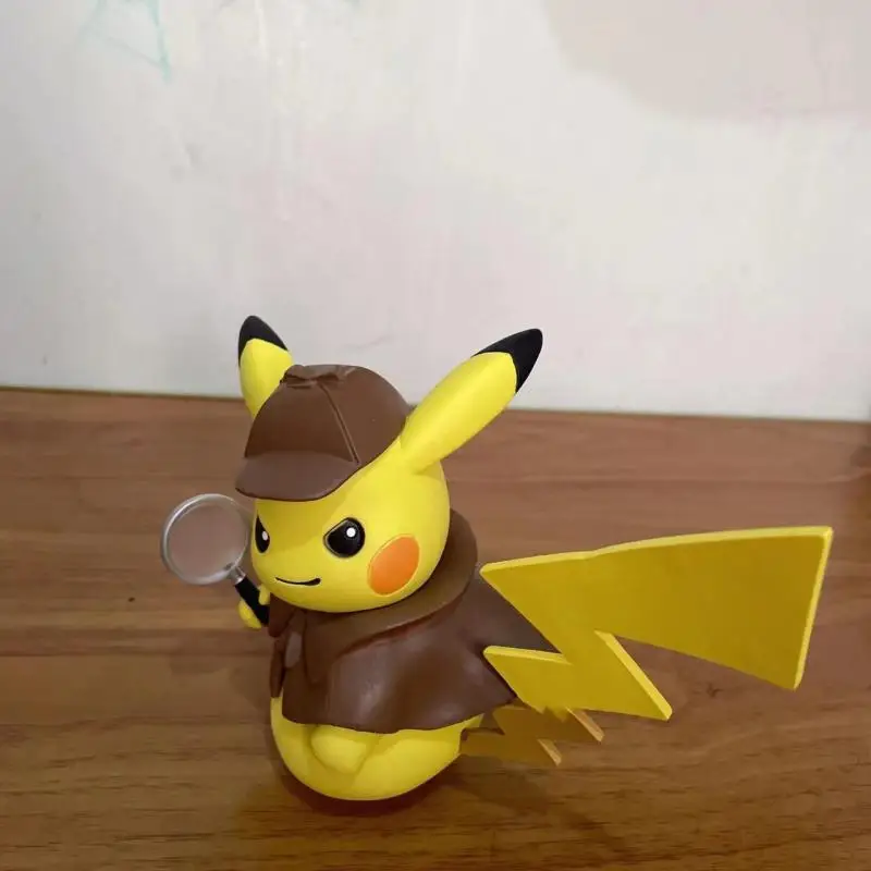 Detektiv Pokemon Pikachu lik Anime model dekoracija automobila lutka zbirka igračaka Kawaii uspomenu Na Dan rođenja Božićni poklon
