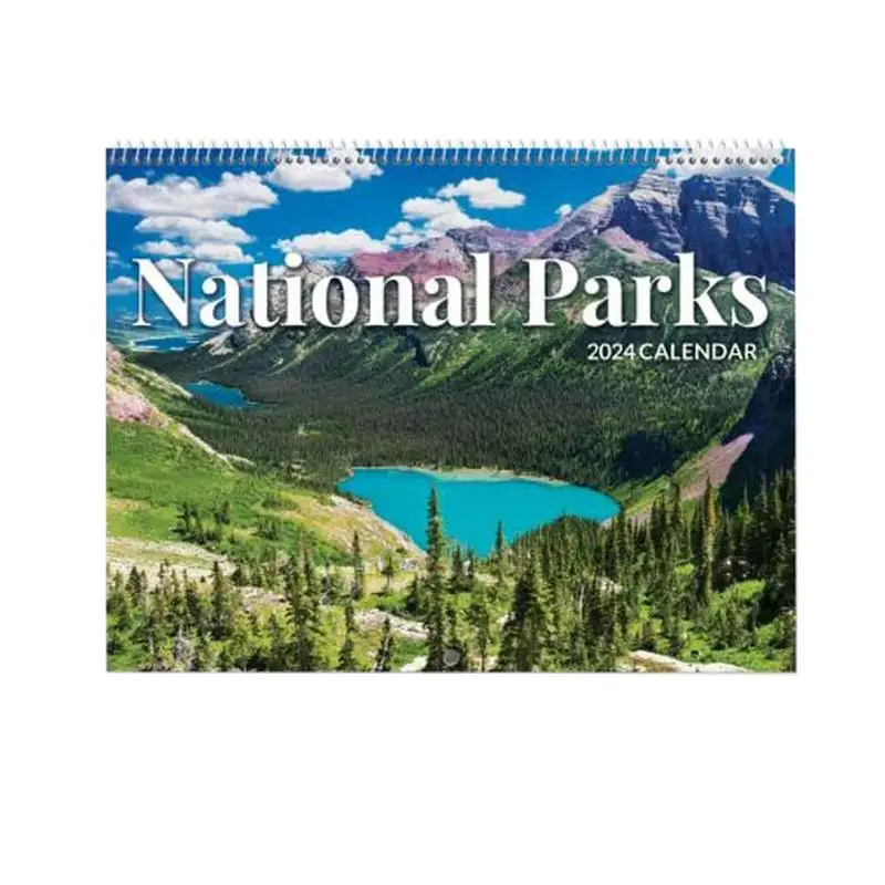 Zidni kalendar nacionalnih parkova Kreativna Viseće Mjesečne zidni kalendari sa slikama nacionalnih parkova na 2024 godine Dekoracije za dom